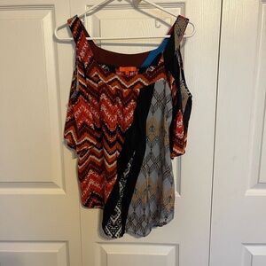 Chic Multicolor Chevron Women's Blouse